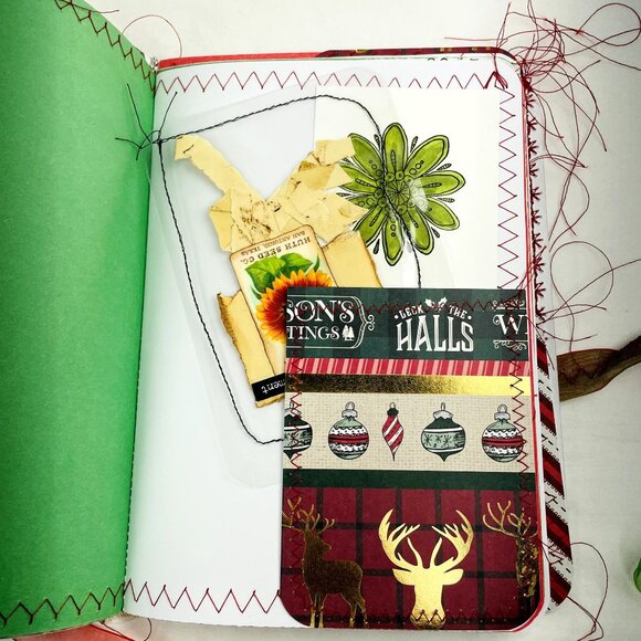 Loaded Merry Christmas Junk Journal, 6 Piece Book Charm, Bookmark, More Ephemera - Picture 7 of 11